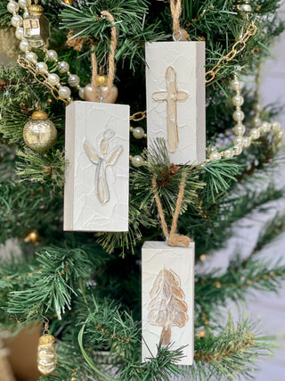 Winter Glow White Painted Christmas Ornament