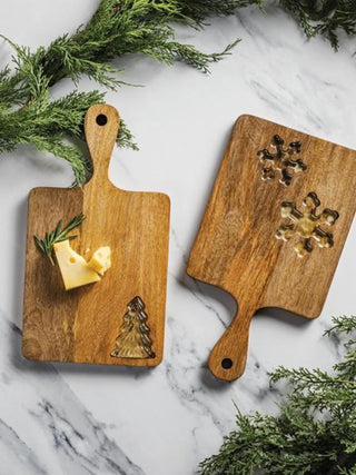 wooden cutting boards with glass holiday cut outs