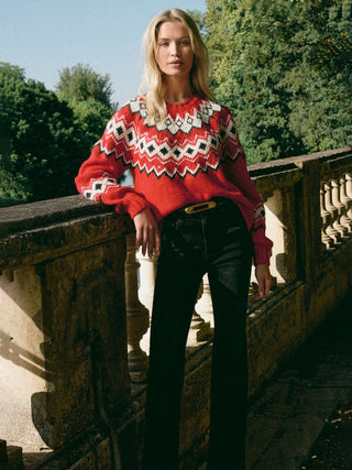 Z Supply Adornment Fair Isle Sweater - Festive Red