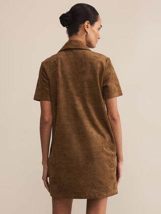 Z Supply Authentic Suede Mini Dress - Coconut