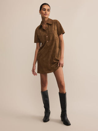Z Supply Authentic Suede Mini Dress - Coconut