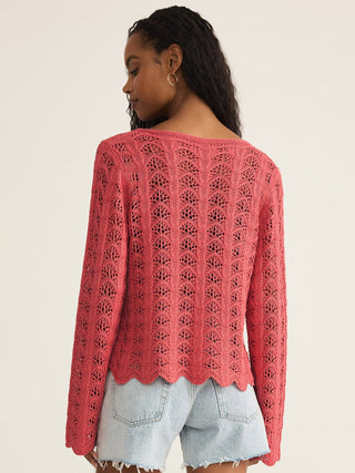 Z Supply Azura Crochet Sweater - Persimmon