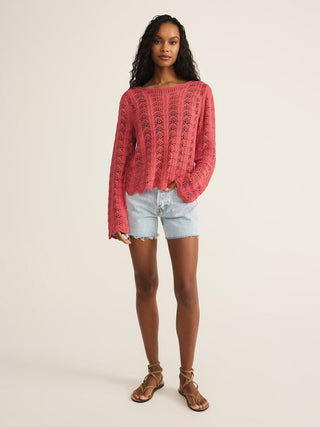 Z Supply Azura Crochet Sweater - Persimmon
