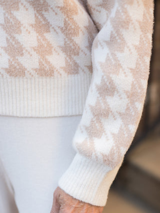 Z Supply Cedar Houndstooth Sweater - Sandstone