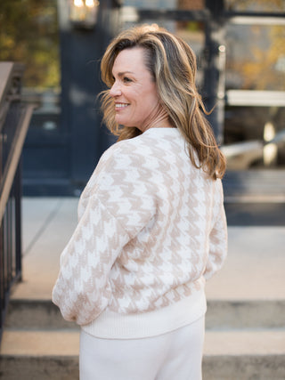 Z Supply Cedar Houndstooth Sweater - Sandstone