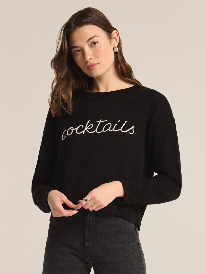Z Supply Cocktails Sweater Black