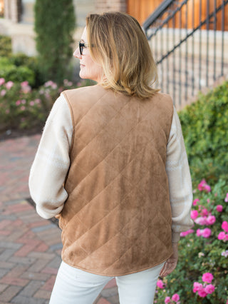 Z Supply Cosmos Reversible Suede Vest - Camel Brown