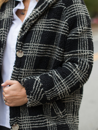 Z Supply Hastings Sherpa Coat - Black Plaid