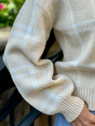 Z Supply Jolene Plaid Sweater - Almond