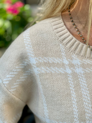 Z Supply Jolene Plaid Sweater - Almond