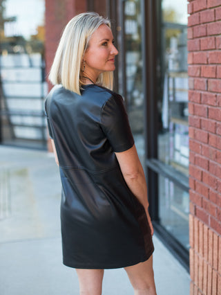 Z Supply London Faux Leather Dress - Black