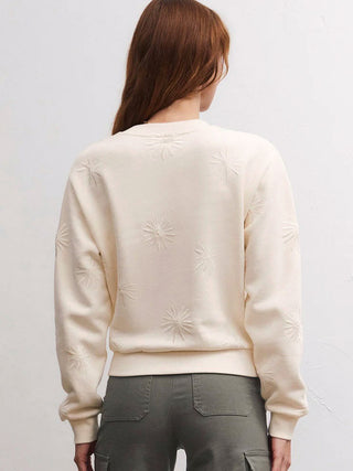 Z Supply Lottie Embroidered Sweatshirt - Sandstone