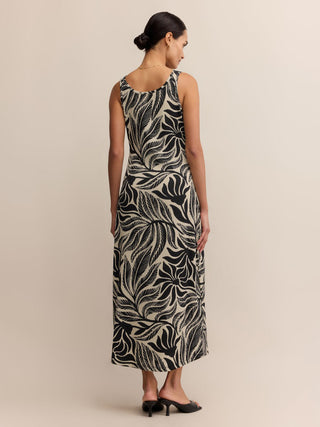 Z Supply Polanco Isla Leaf Midi Dress - Black