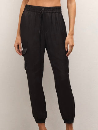 wear these silk joggers in black on cozy winter days and add them to your winter capsule wardrobe