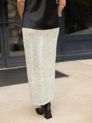 Z Supply Saturn Sequin Skirt - Stardust Silver