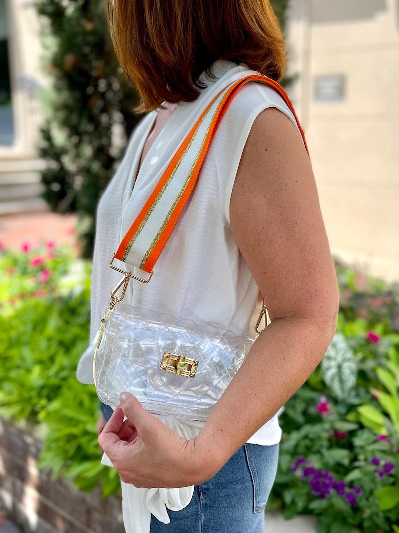 Adjustable Strap Orange and White Stripe All Inspired Boutiques