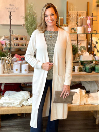 Barefoot Dreams Cozy Chic Ultra Lite Long Cardi - Sand Dune