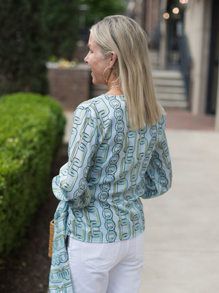 Chains of Love Blouse - Light Blue