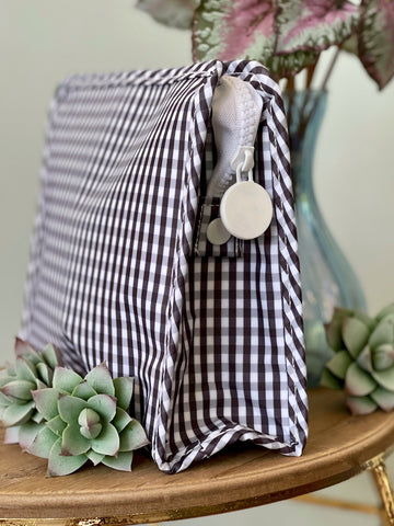 Checkmate Pouch Stash Bag - Medium Black Gingham