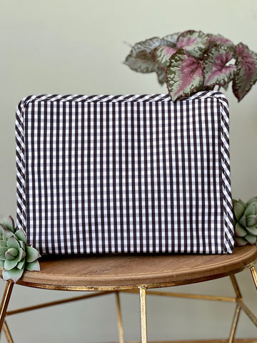 Checkmate Pouch Stash Bag - Medium Black Gingham travel pouch cosmetic bag clutch stain resistant grad gift roadie