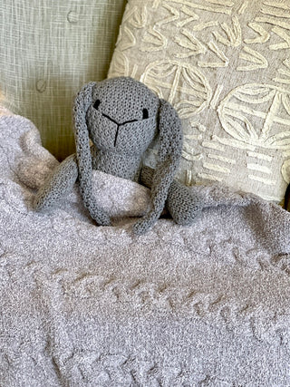 CozyChic Heathered Cable Baby Blanket -  Dove Gray baby gift unisex BDBCC1286-029 30 inches by 32 inches