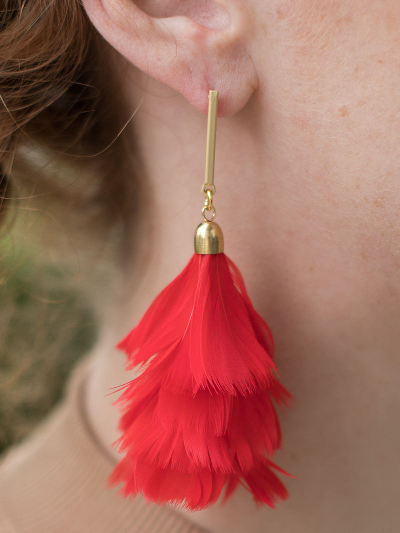 Buy Pink Feather Earring Online In India - Etsy India
