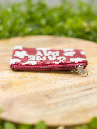 Game Day Coin Bag - Burgundy and White