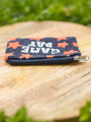 Game Day Coin Bag - Navy and Orange