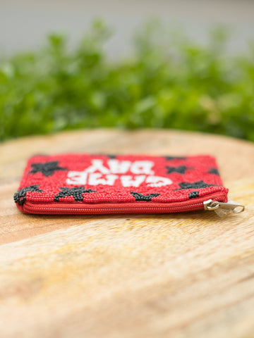 Game Day Coin Bag - Red and Black