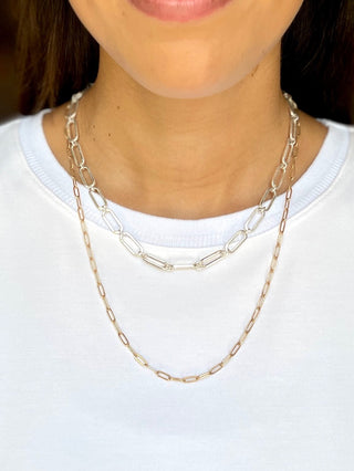 Links of Love Necklace- Gold  and Silver