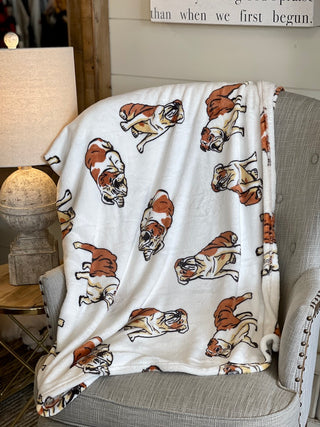 Merry Mascot Throw Blanket - Bulldogs
