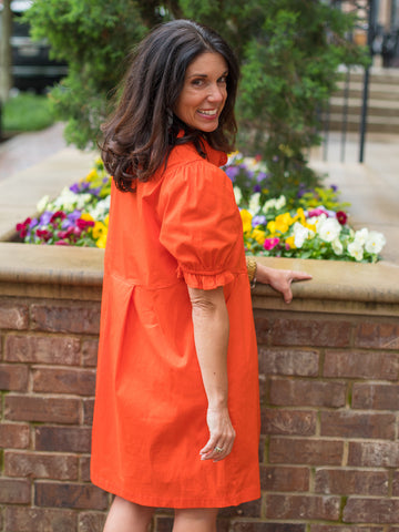 Poppy Collared Dress - Orange