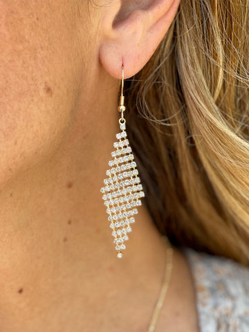 Splendor Earrings - Gold inspire designs dangle earrings rhinestones