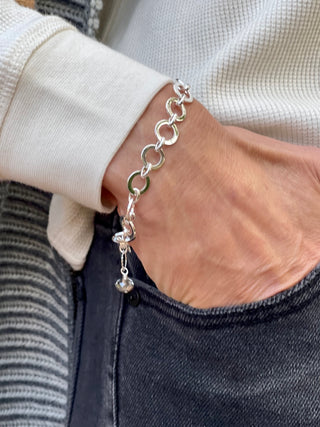 Symphony Chain Bracelet - silver simple chain bracelet silver chain bracelet gift for her silver adjustable bracelet inspire designs MMB57-02