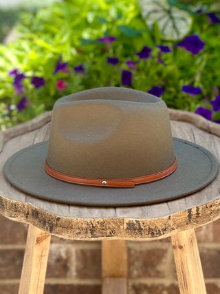 Top It Off Fedora Hat - Olive Green