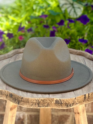 Top It Off Fedora Hat - Olive Green