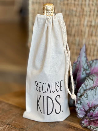 drawstring tie closure canvas bag with printed message ﻿gift wine bag