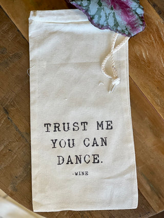 Canvas Drawstring Wine Bag - You Can Dance